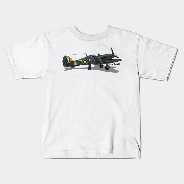 The Dogs of War: Hawker Hurricane Kids T-Shirt by Siegeworks